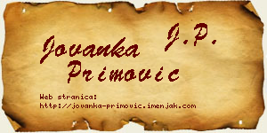 Jovanka Primović vizit kartica